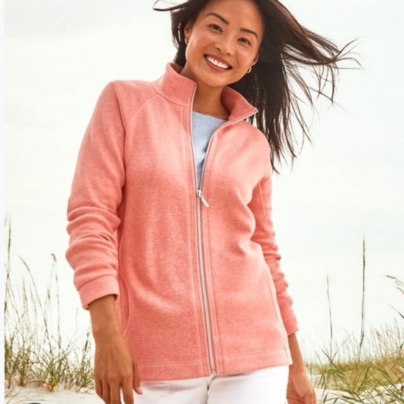 Tommy Bahama Sweaters - Tommy Bahama Coral Zip Up Sweater